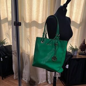 Michael Kors Emerald Green Leather Tote